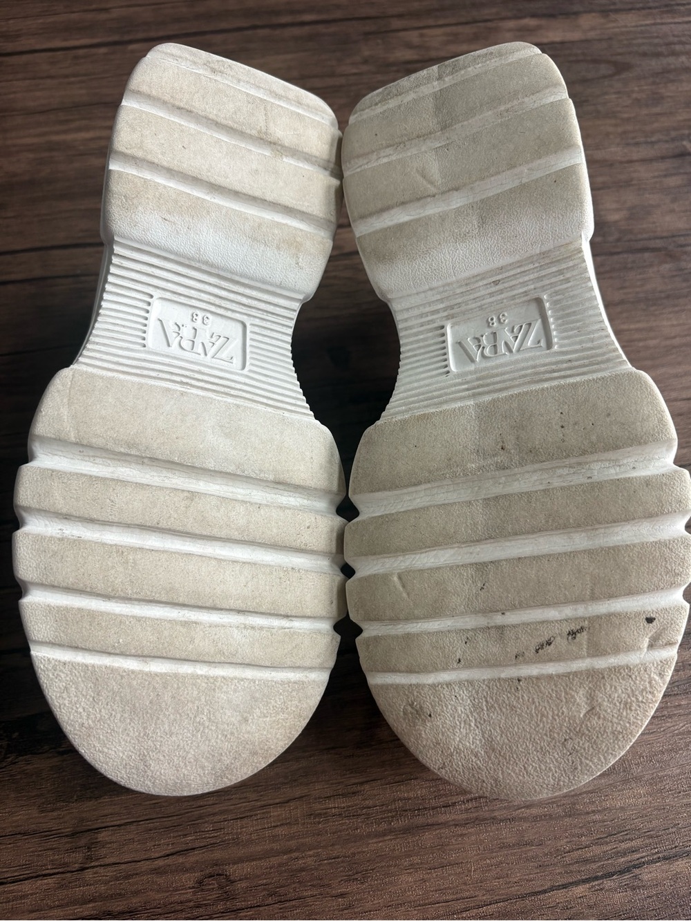 Zara White Lace-Up Platform Sneakers - Picture 4 of 6